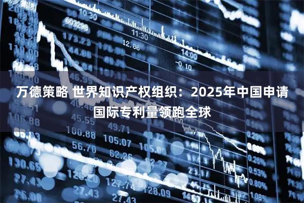 万德策略 世界知识产权组织：2025年中国申请国际专利量领跑全球