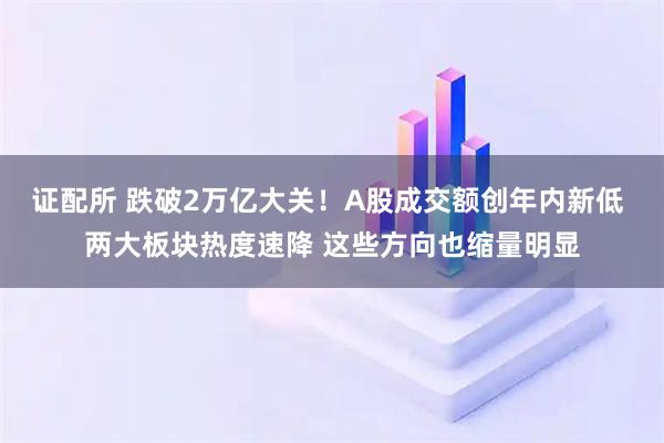 证配所 跌破2万亿大关！A股成交额创年内新低 两大板块热度速降 这些方向也缩量明显
