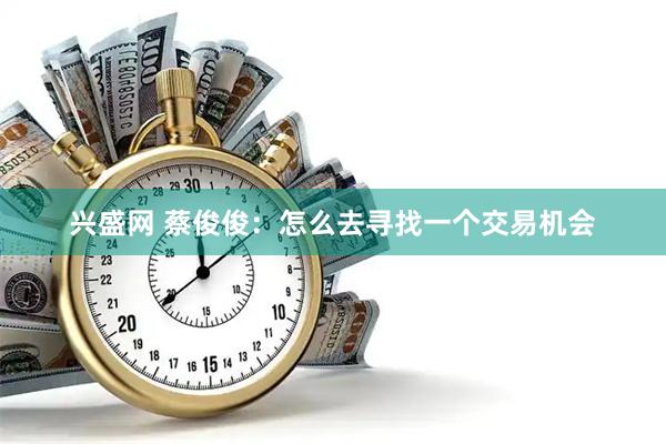 兴盛网 蔡俊俊：怎么去寻找一个交易机会